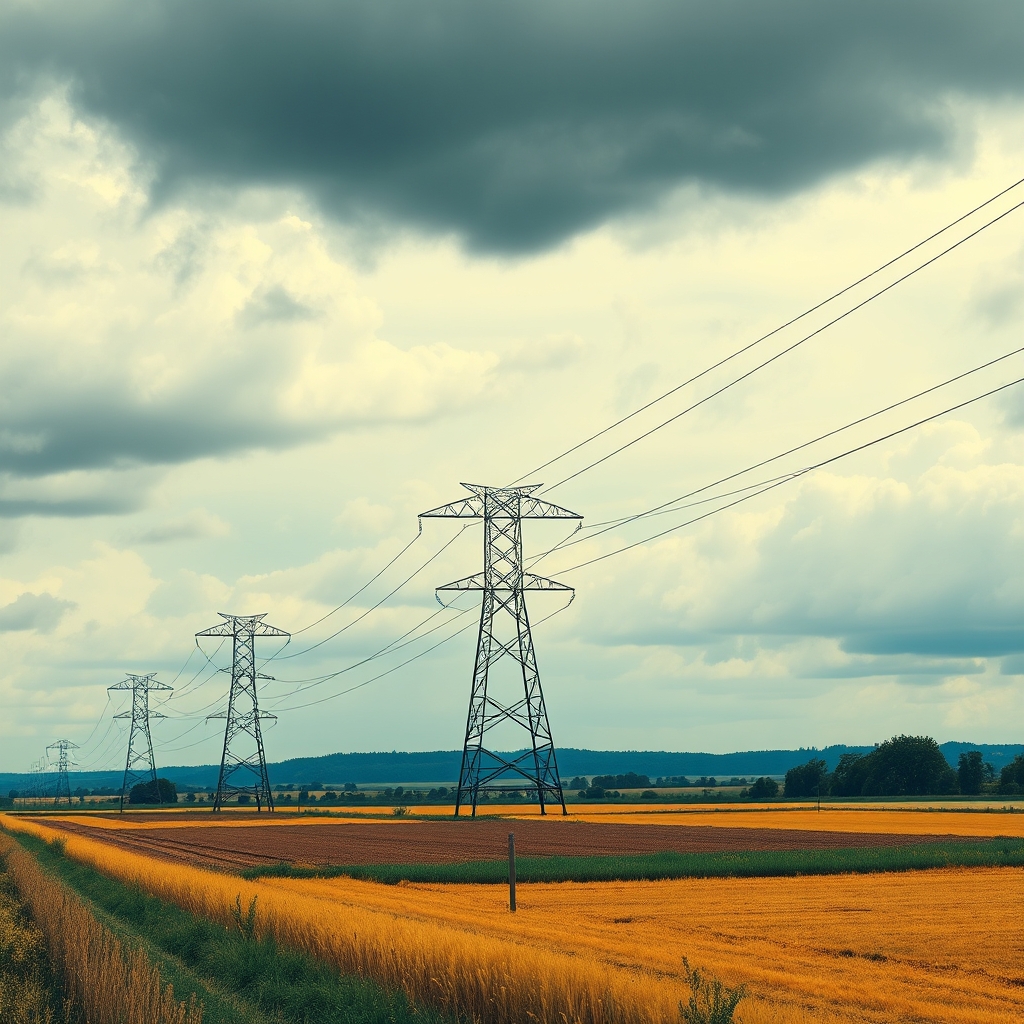 AI-generated illustration: Akaysha Energy warns transmission cancellations threaten Western Victoria renewable projects