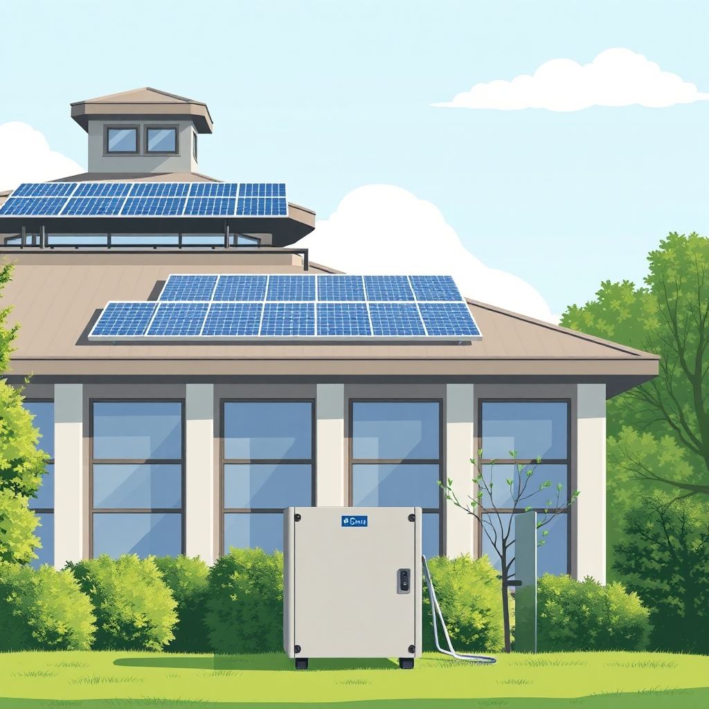 AI-generated illustration: Ameresco Solar-Storage Project Powers Oregon Wastewater Facility Fully