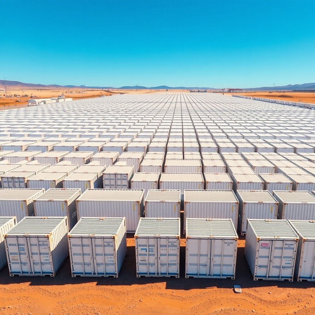 AI-generated illustration: Blackstone 500MW battery near Ipswich clears final environmental hurdle
