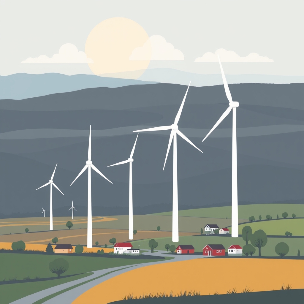 AI-generated illustration: Cubico signs $160m Queensland wind deals to resolve planning stalemate