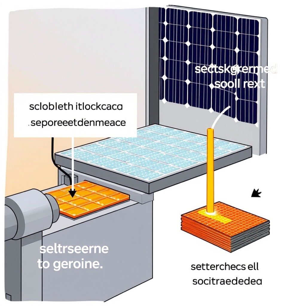 AI-generated illustration: Early backsheet removal cuts particulate emissions in thermal PV recycling