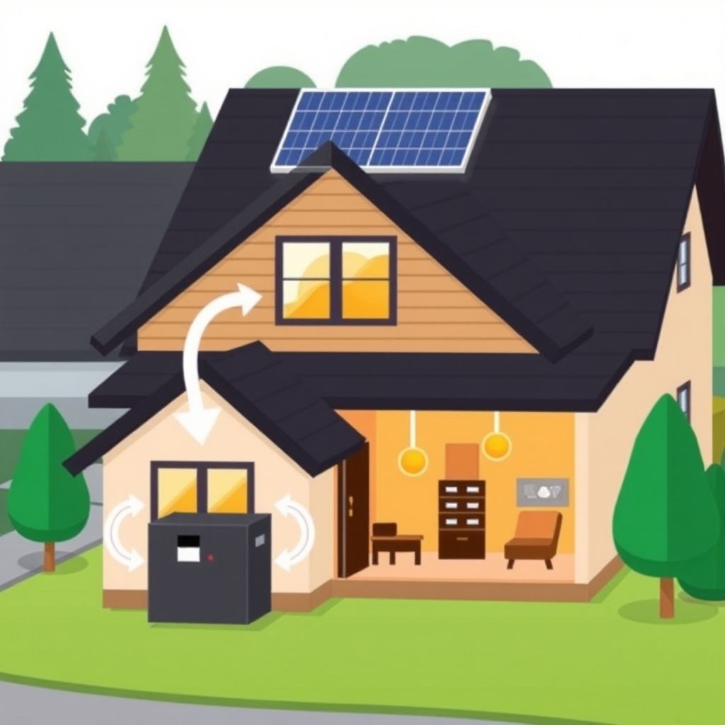 AI-generated illustration: Ember report: Home batteries cut Indian rooftop solar exports by up to 90%