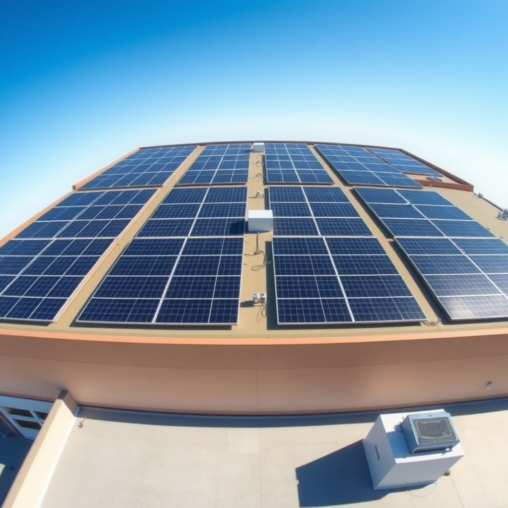 AI-generated illustration: Gaylord National Activates 3.5-Acre Rooftop Solar Array in Maryland