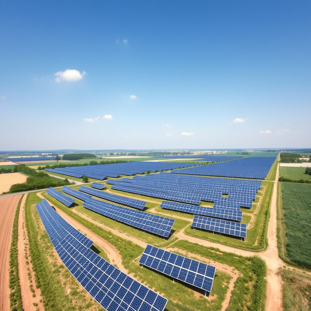 AI-generated illustration: Germany adds 12.76 GW solar in 2026, driven by large-scale projects