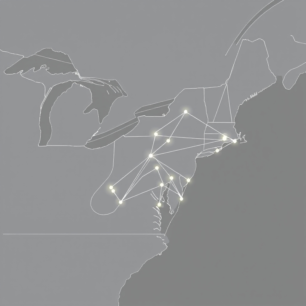 AI-generated illustration: Google, Voltus target 1 GW virtual power plant in PJM