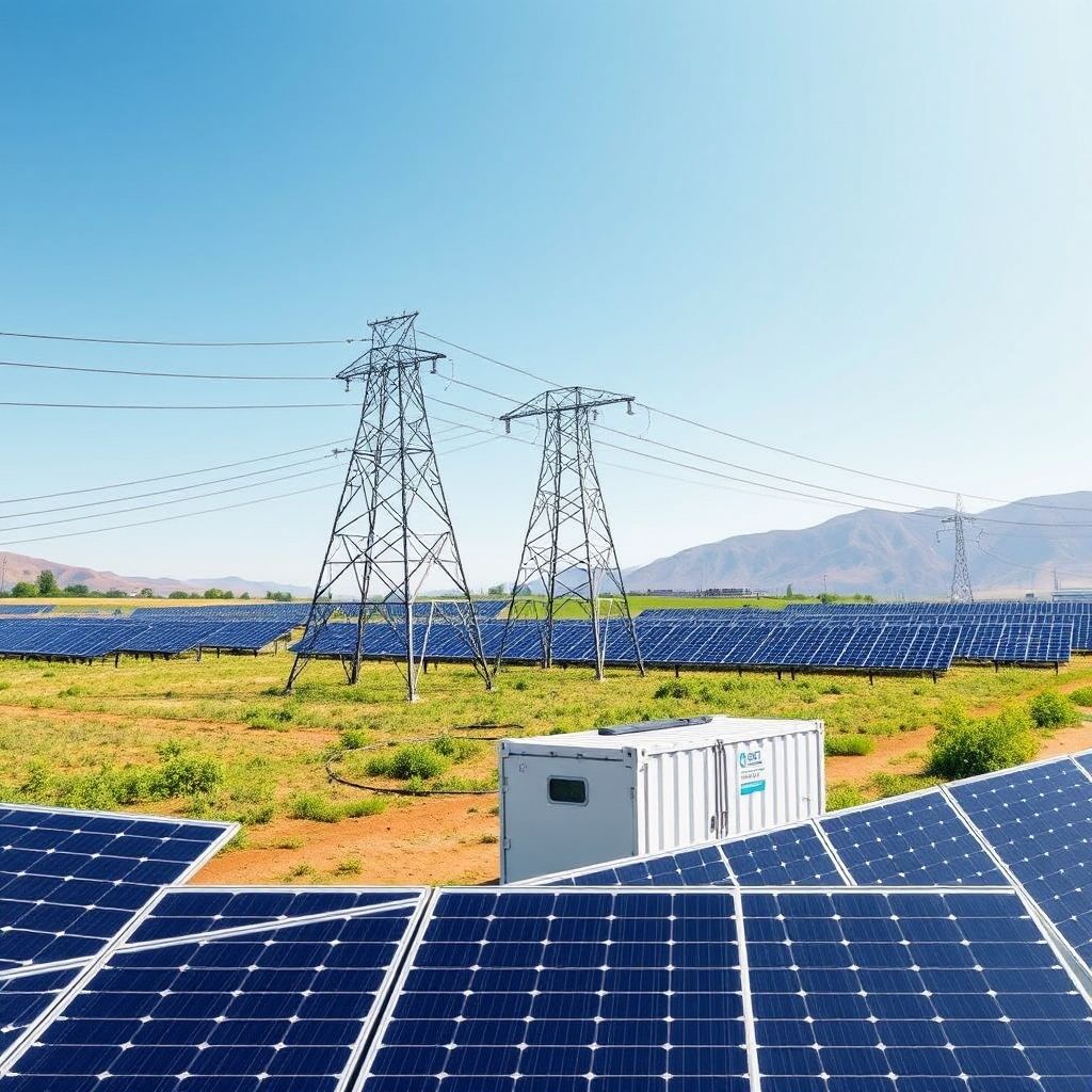 AI-generated illustration: Haryana tenders 500 MW solar projects with 1,000 MWh battery storage