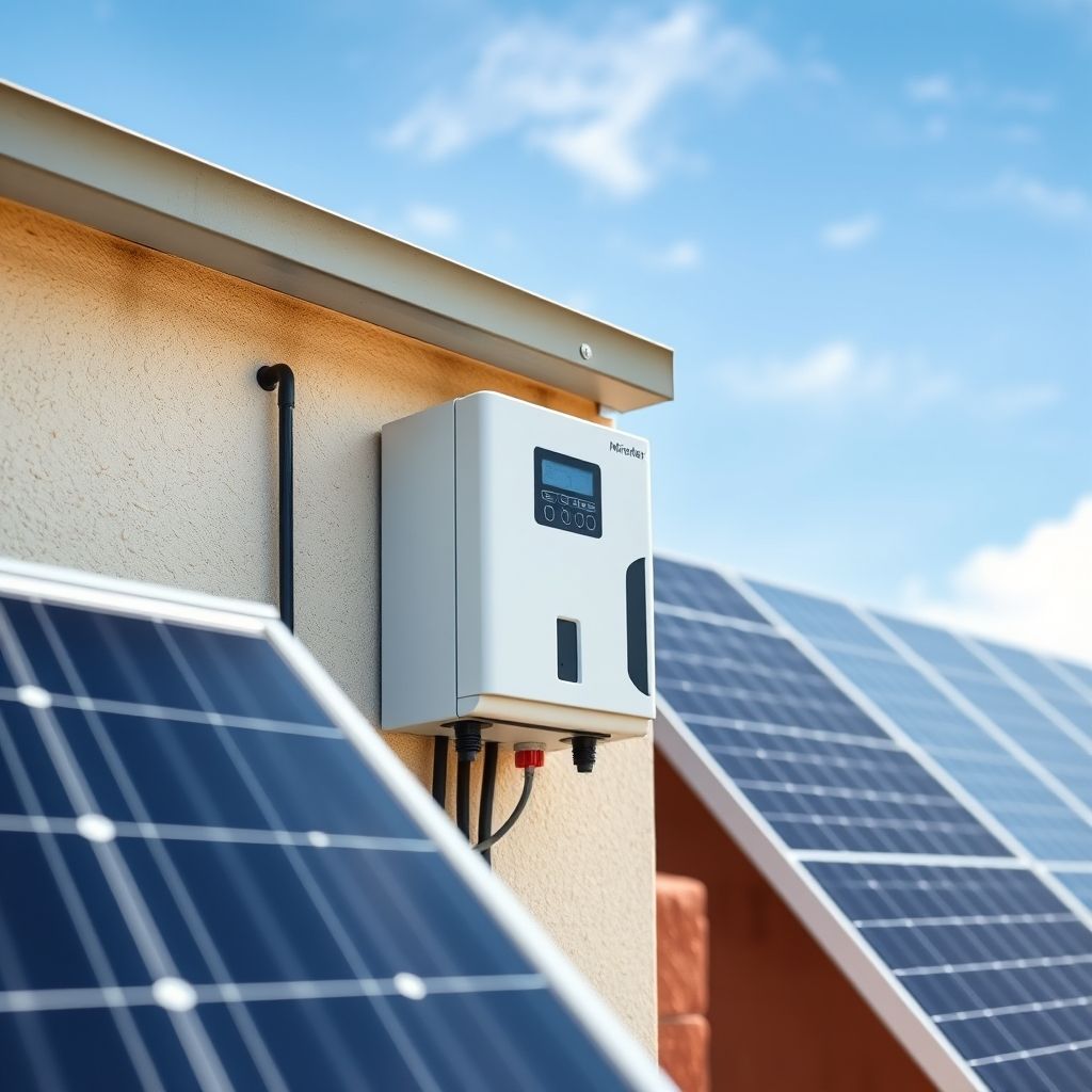 AI-generated illustration: Hoymiles Launches MIS 6-in-1 Microinverter in India at REI Expo 2026