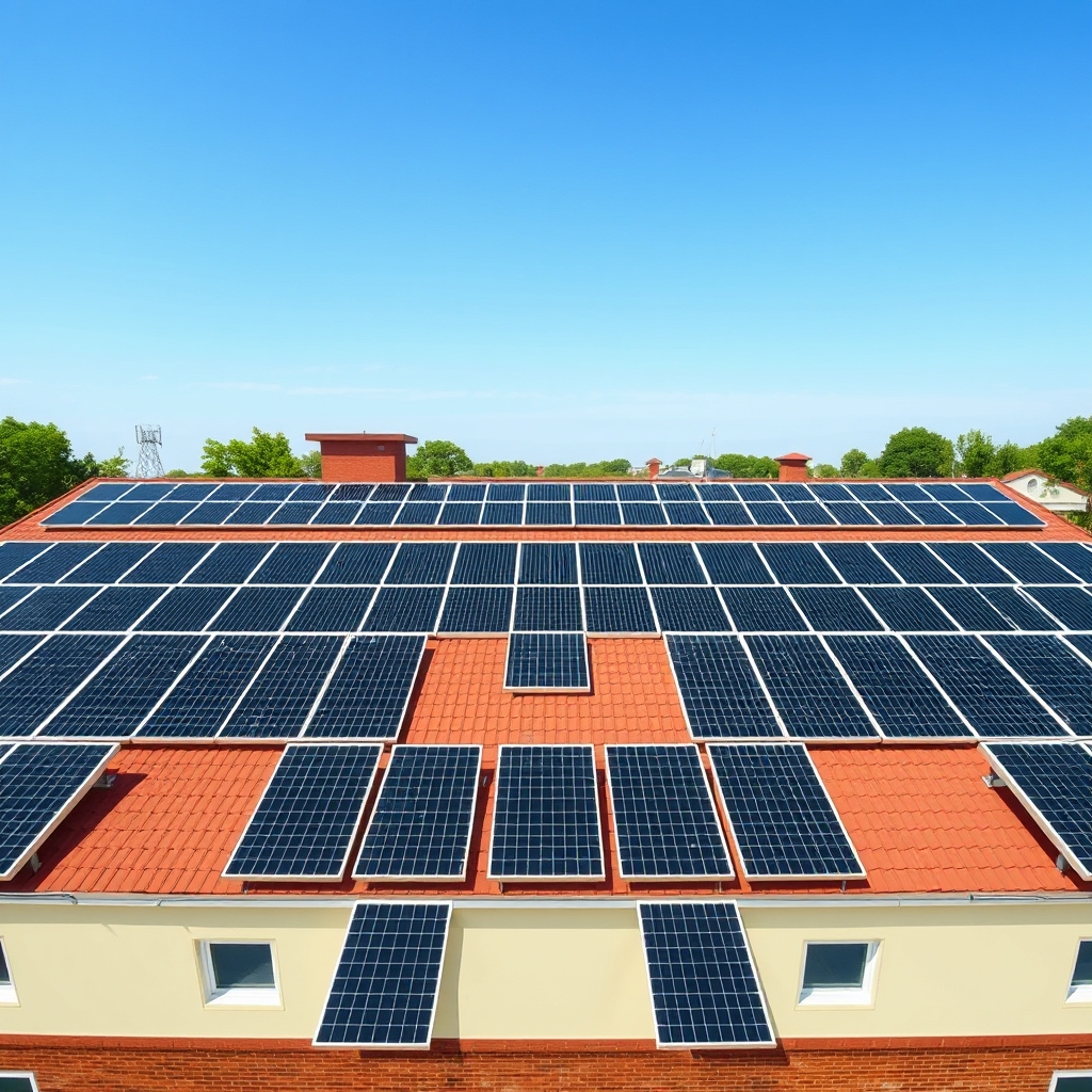 AI-generated illustration: Illinois School District Installs 843 kW Rooftop Solar System