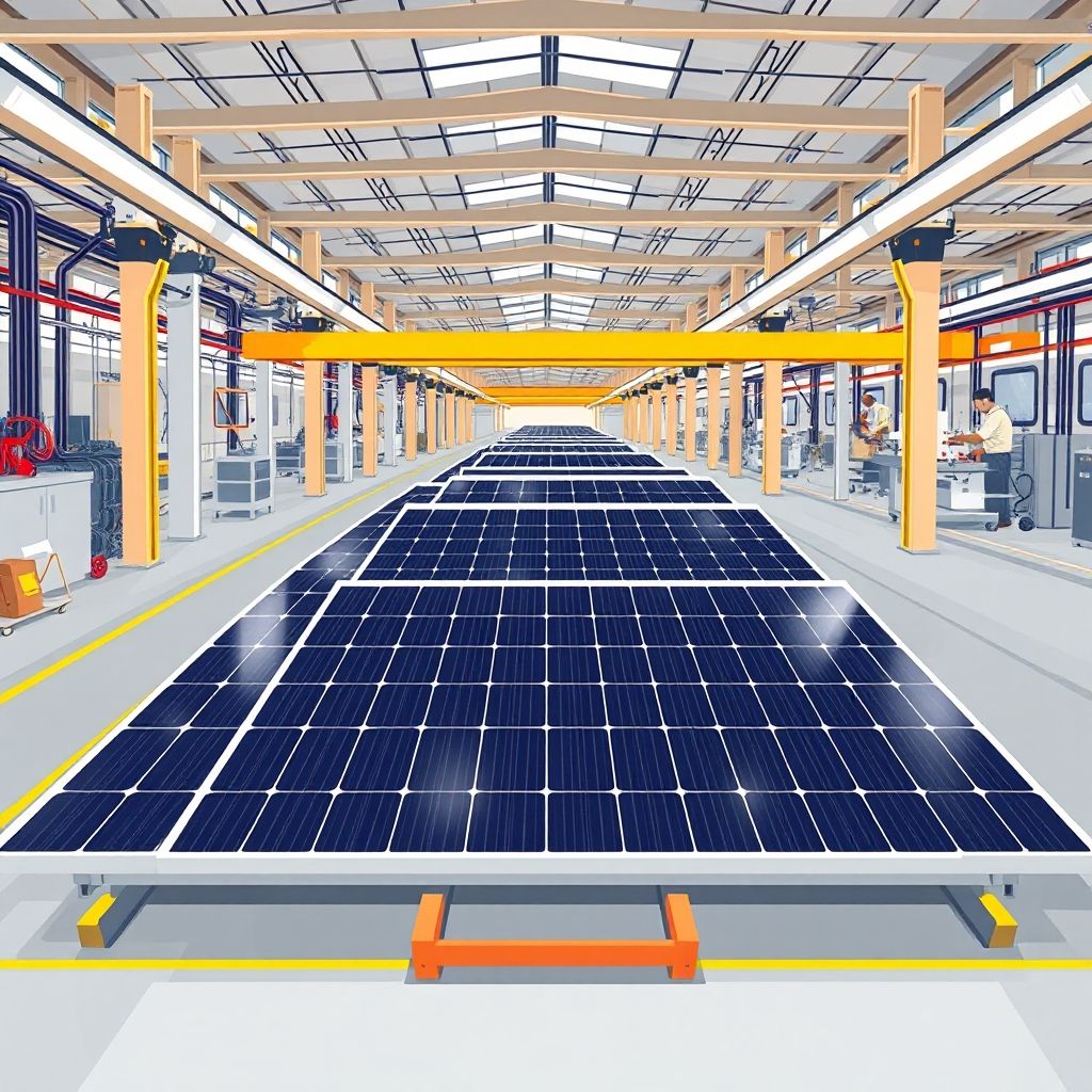 AI-generated illustration: India module capacity hits 233 GW amid 35-40% utilization