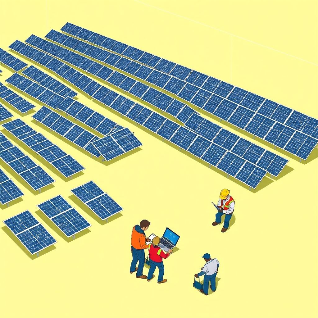 AI-generated illustration: India’s 168 GW Solar Boom Exposes Critical Skilled Manpower Gap
