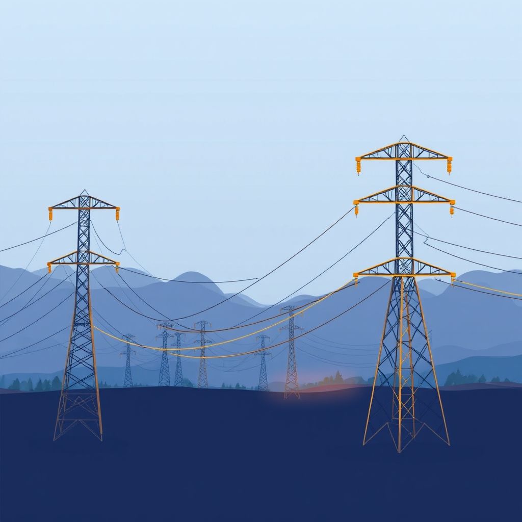 AI-generated illustration: India’s Cross-Border Grid Capacity Set to Triple by 2031