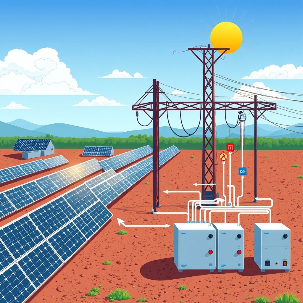 AI-generated illustration: India Solar Shifts Focus from Capacity Expansion to Grid Integration