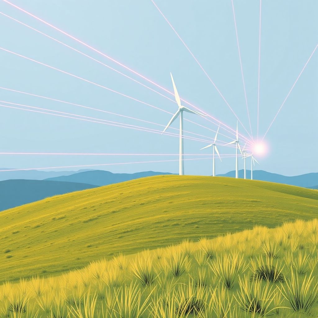 AI-generated illustration: LiDAR forecasting cuts wind farm grid penalties by $306,000 annually