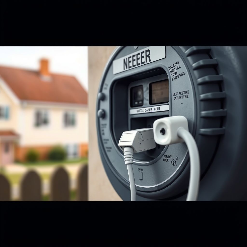 AI-generated illustration: Maine regulators asked to mandate meter socket adapters despite utility safety objections