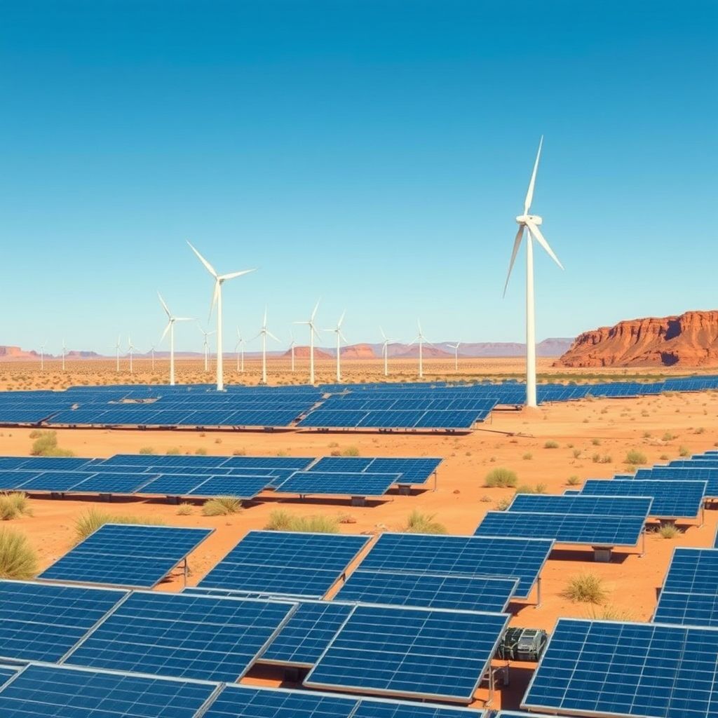 AI-generated illustration: New Mexico hits 50% renewable target six years ahead of schedule