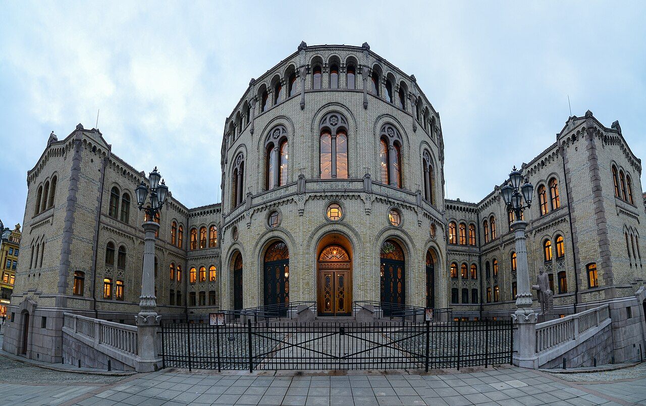 The Storting building (Norwegian: Stortingsbygningen) is the seat of the Storting, the parliament of Norway, located in central Oslo. Located at 22 Ka