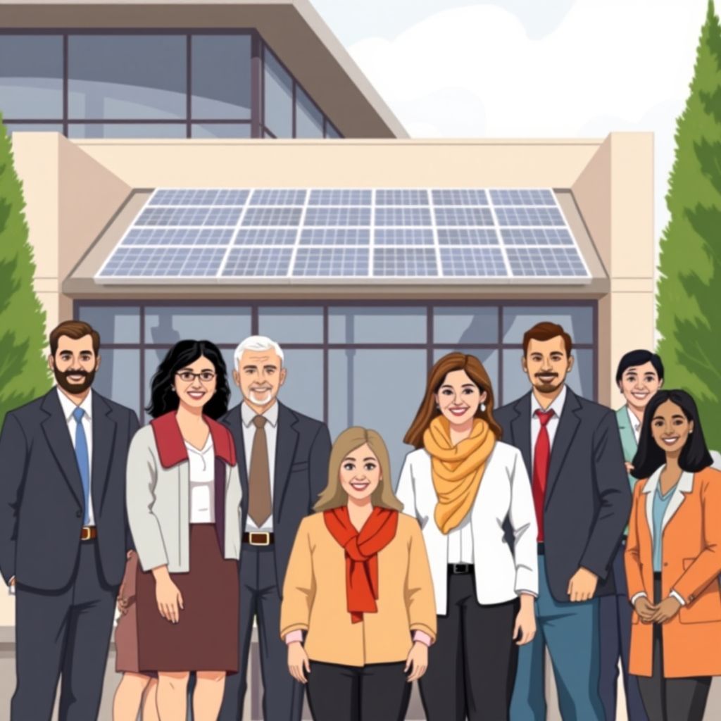AI-generated illustration: Norwegian industry coalition urges Storting to fund solar expansion