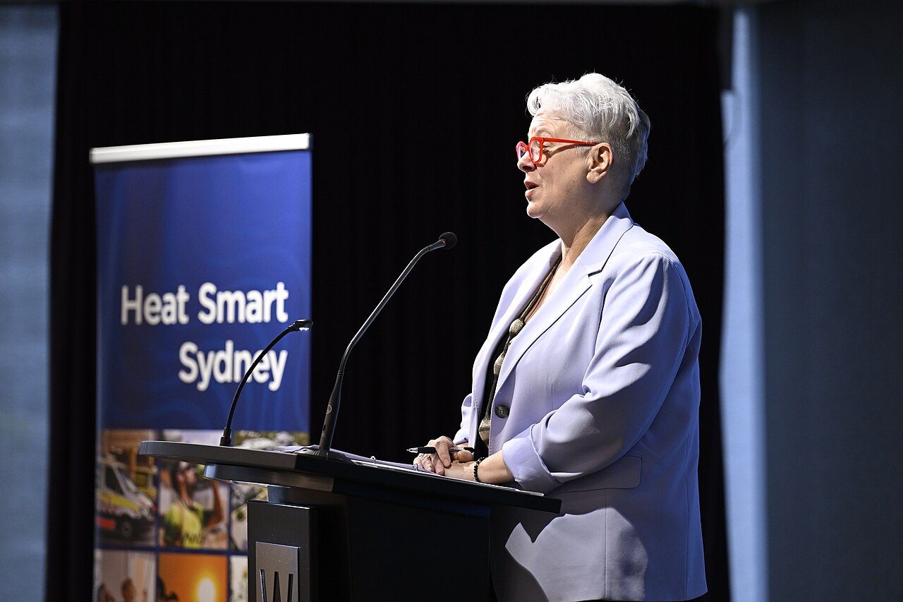 NSW Minister for Climate Change, Energy and the Environment, Penny Sharpe, addresses delegates at the launch of the Heat Smart City Plan.