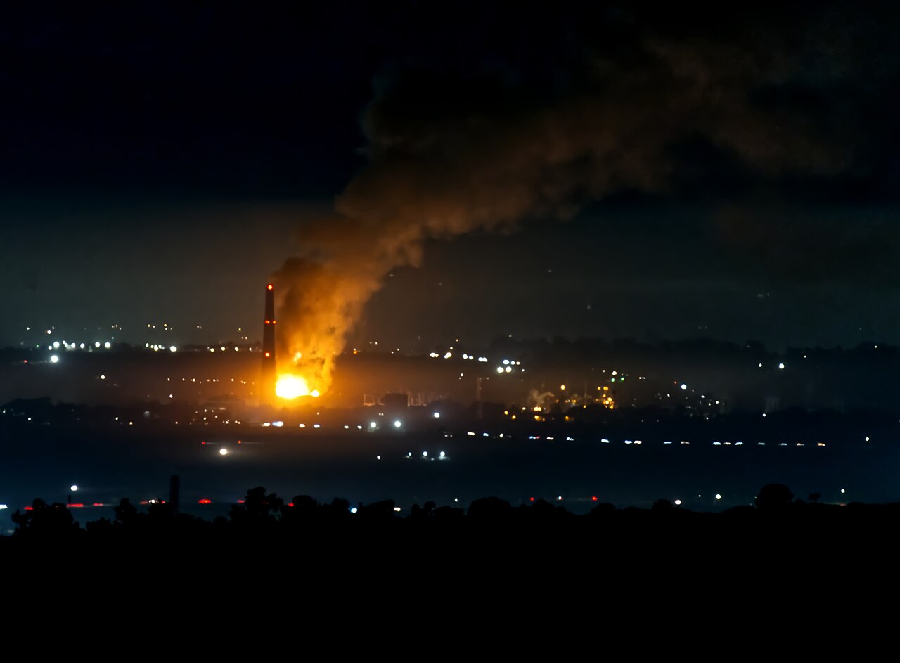 Fire at the Moss Landing Power Plant in monterey county, taken from our house some 18 miles away this evening