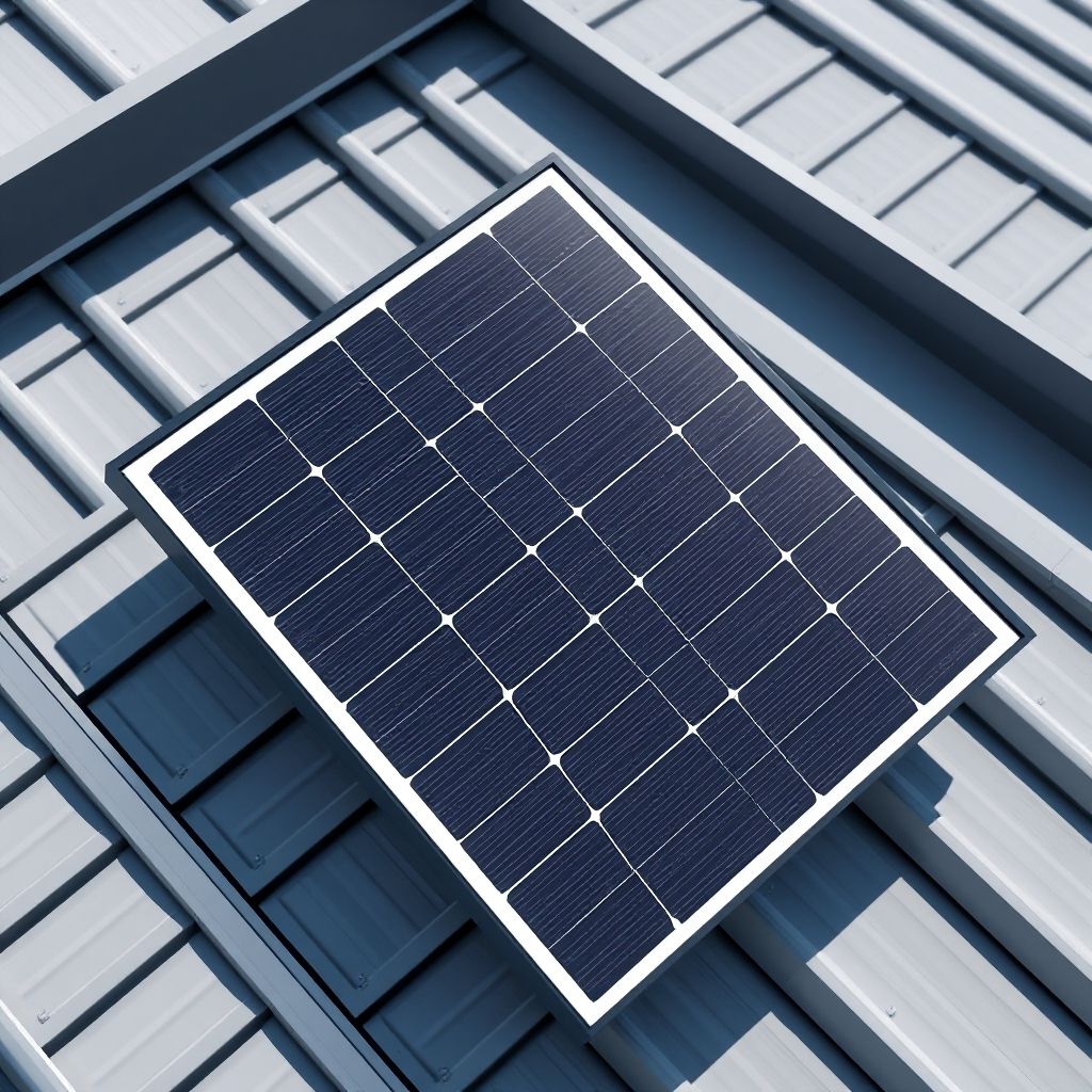 AI-generated illustration: Panasonic moves perovskite solar panel mass production start to April 2029