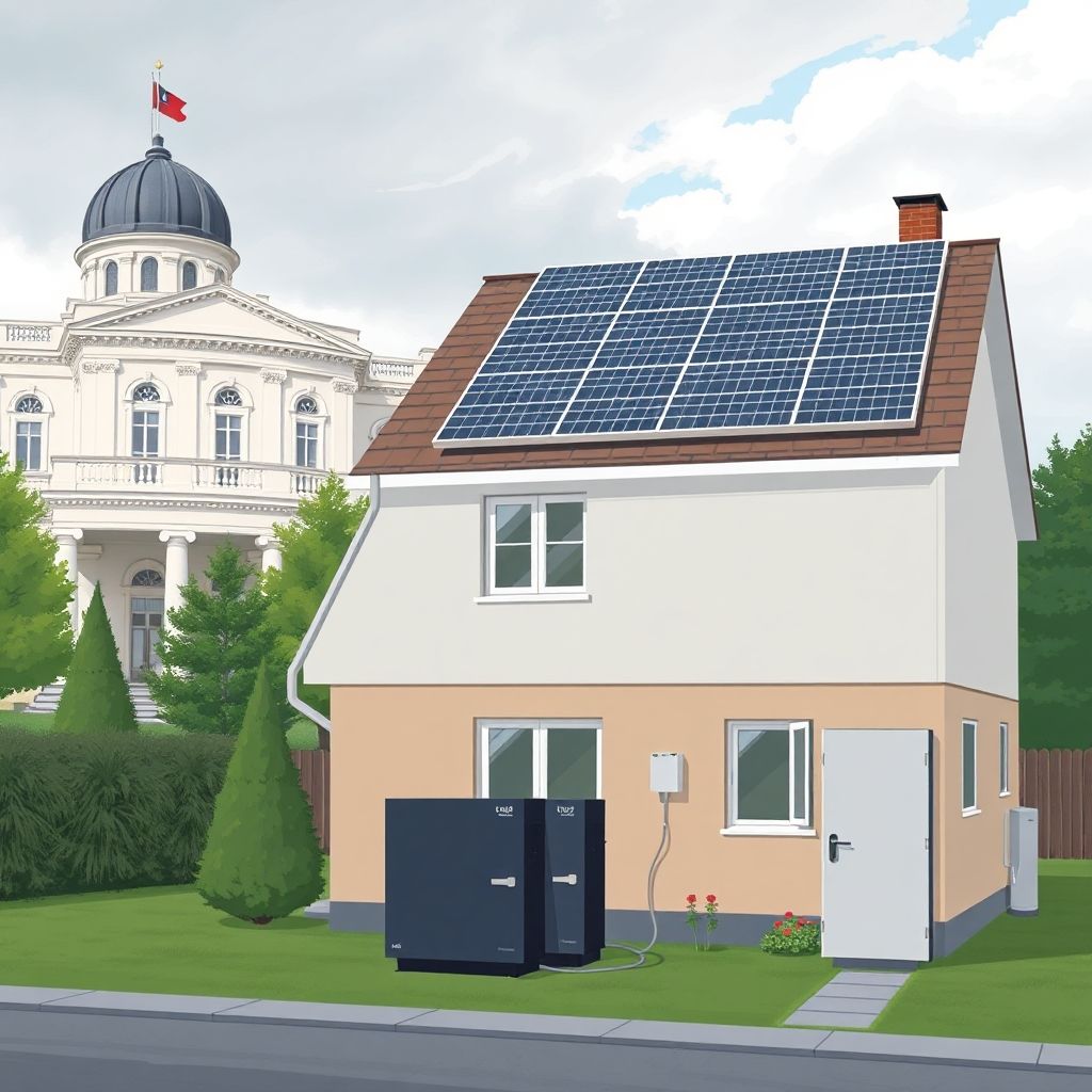AI-generated illustration: Poland allows home batteries up to 2.2x solar size