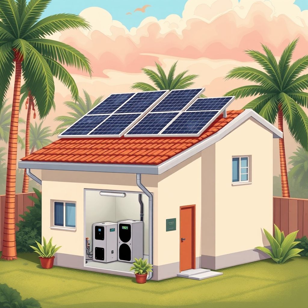AI-generated illustration: Puerto Rico apartment complex uses independent battery systems for power