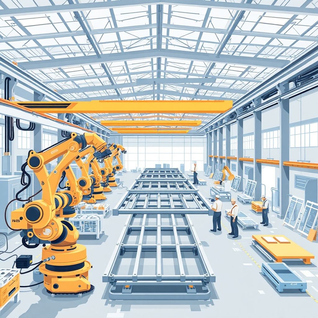 AI-generated illustration: PV Hardware USA expands Houston factory to boost solar tracker output
