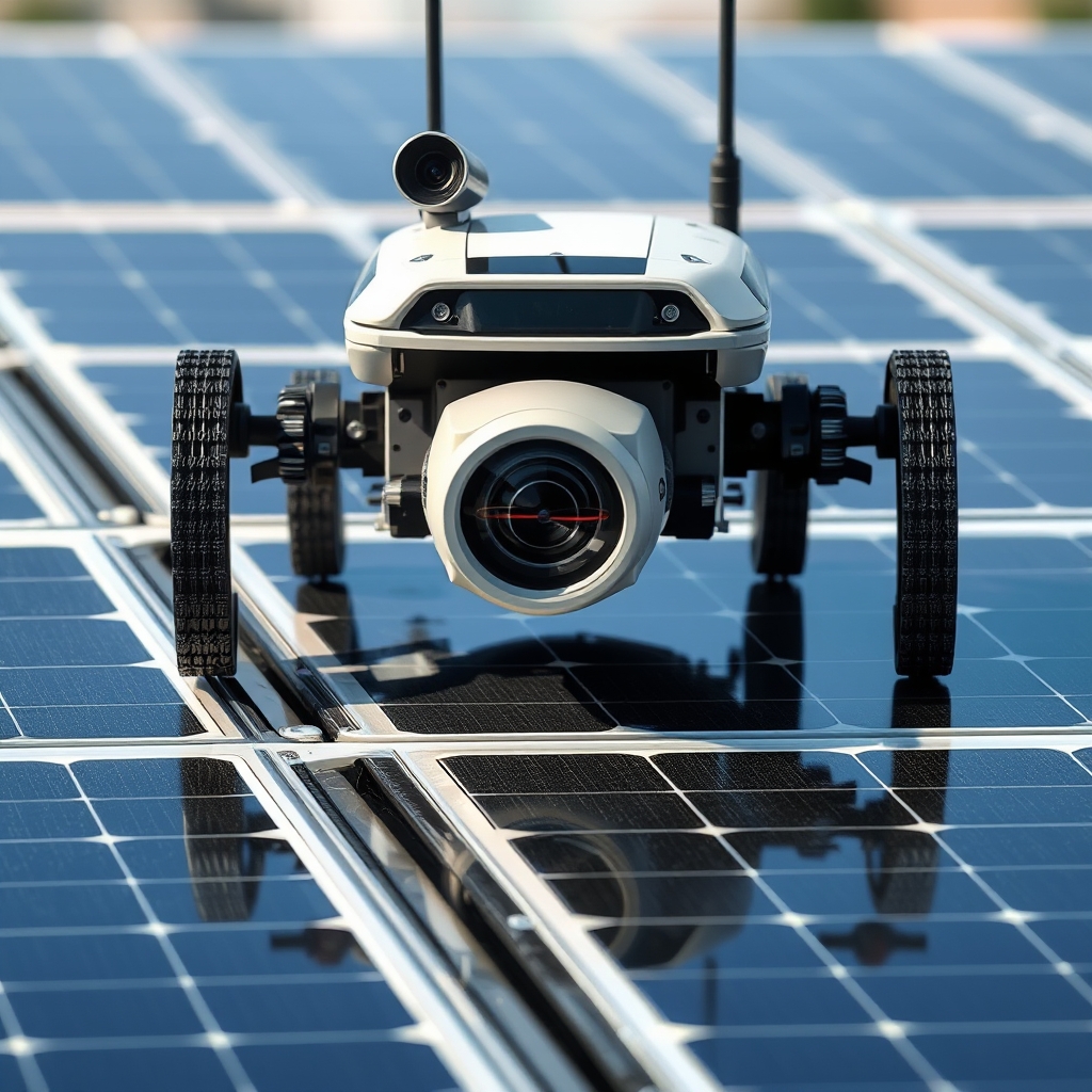 AI-generated illustration: Researchers Release Open Dataset of 6,200 Images for PV Robot Navigation