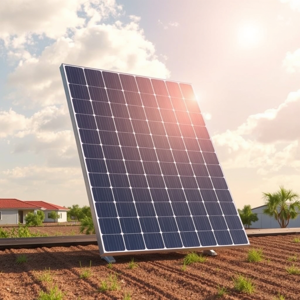 AI-generated illustration: Risen Energy launches 23.5% efficient anti-glare heterojunction solar module for sensitive sites