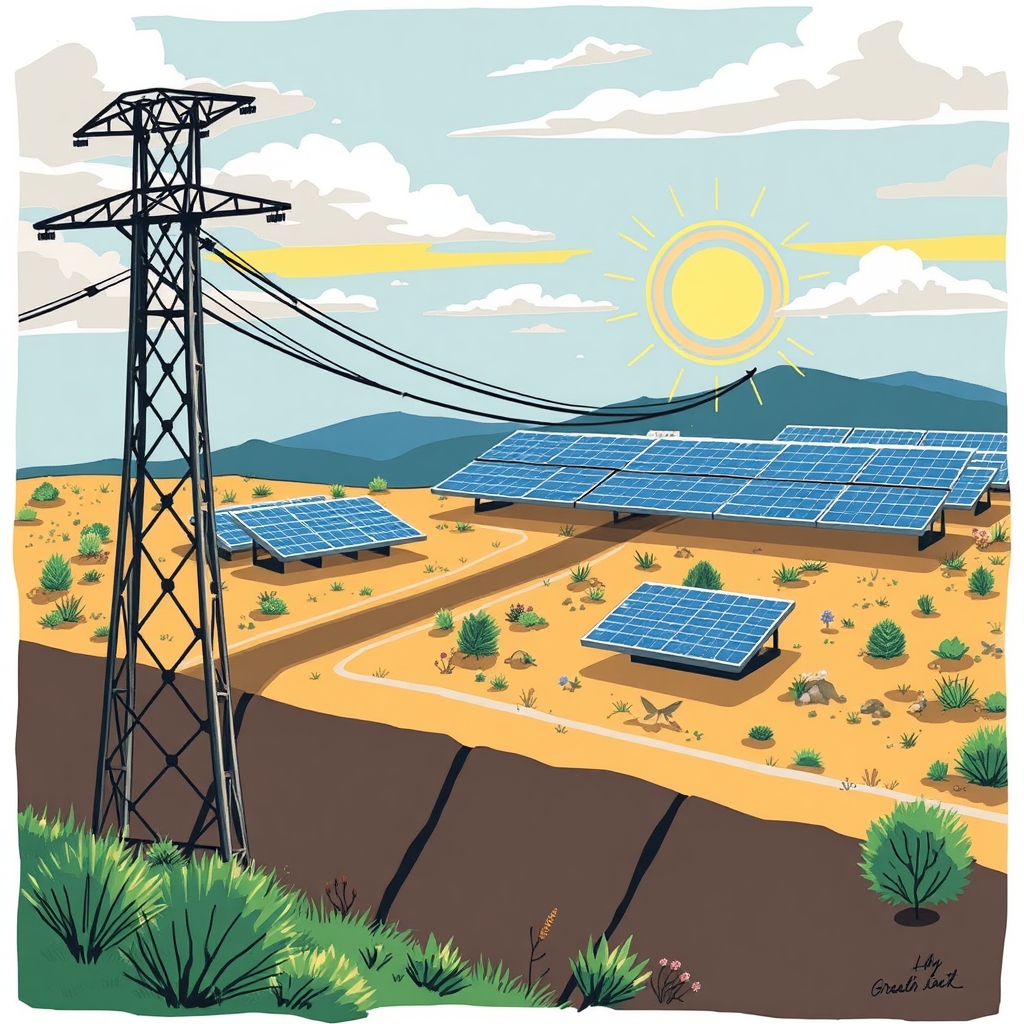 AI-generated illustration: Transmission Gaps Force Solar Curtailment as Cabinet Clears Green Energy Corridor III