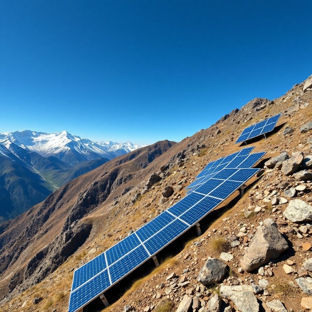 AI-generated illustration: Solid Solar commissions 20 MW TOPCon plant on Uttarakhand hillside