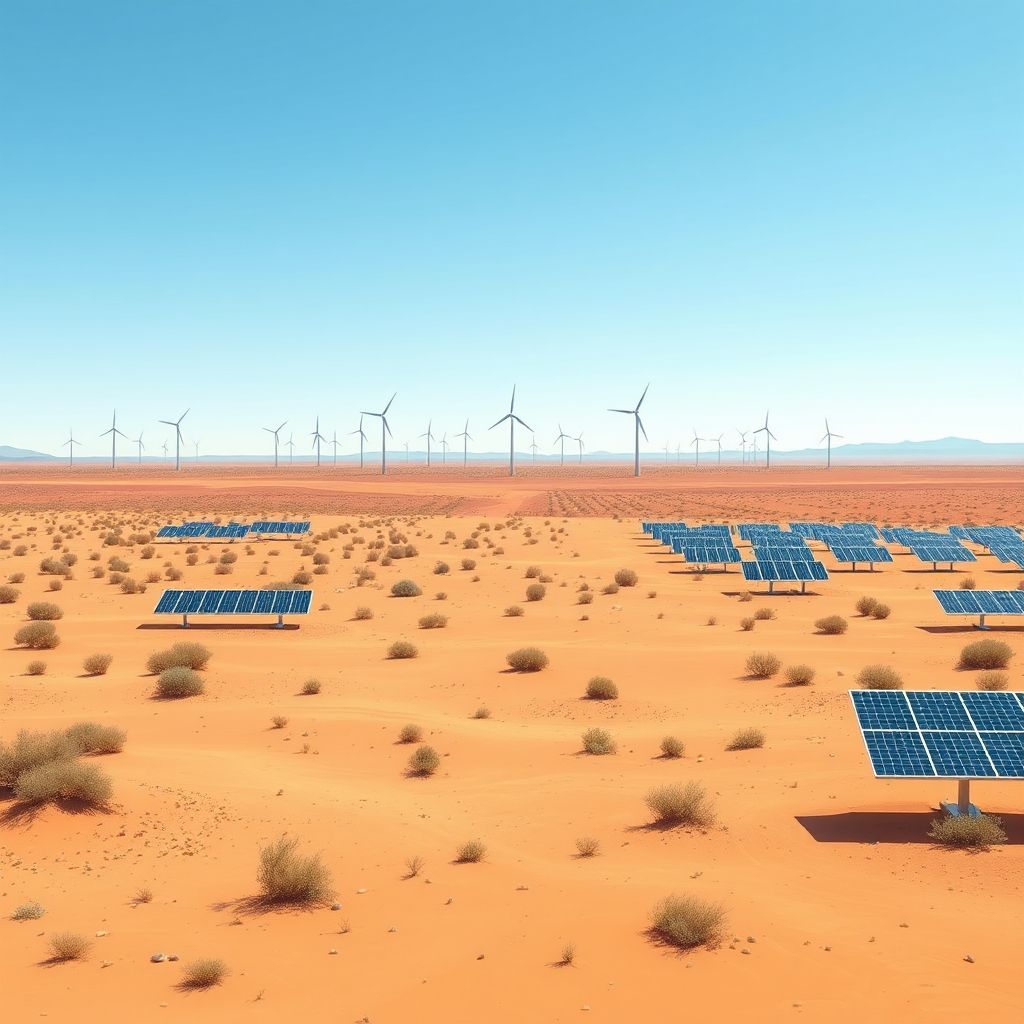 AI-generated illustration: SP Energy plans 4 GW Wallareenya wind and solar project near Port Hedland