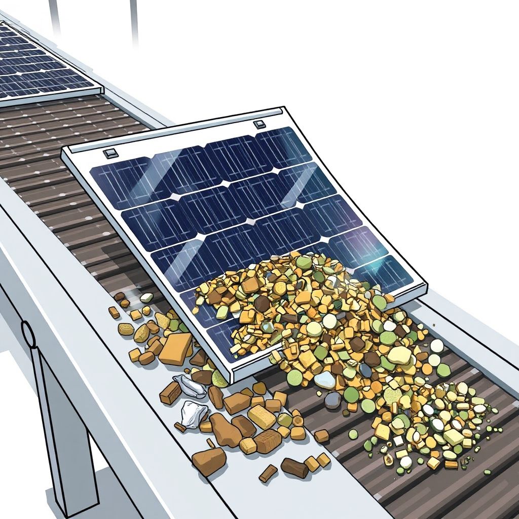 AI-generated illustration: Study finds targeted recycling of glass-glass modules trades value for lower impact