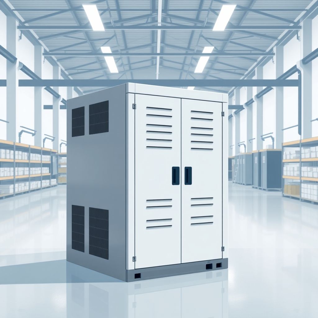 AI-generated illustration: TCL SunPower Launches X5 Hybrid Energy Storage Cabinet for European C&I