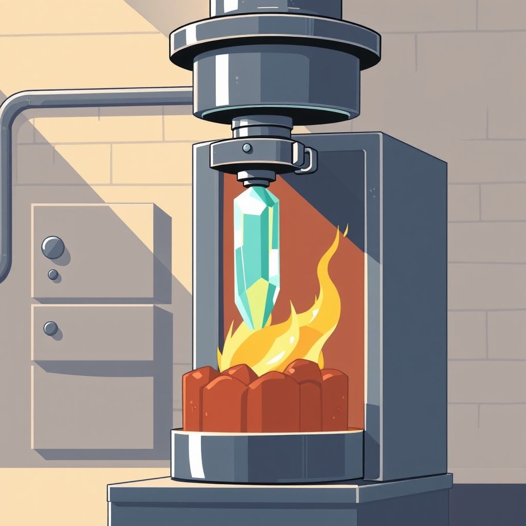 AI-generated illustration: Tesla Texas Solar Plant Faces Patent Lawsuit Over Crystal Puller Imports