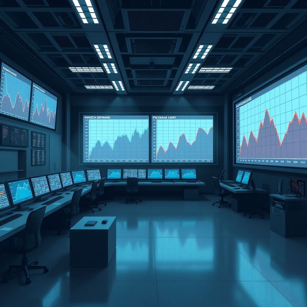 AI-generated illustration: Three Major US Grids Set Simultaneous Peak Load Records in 2026