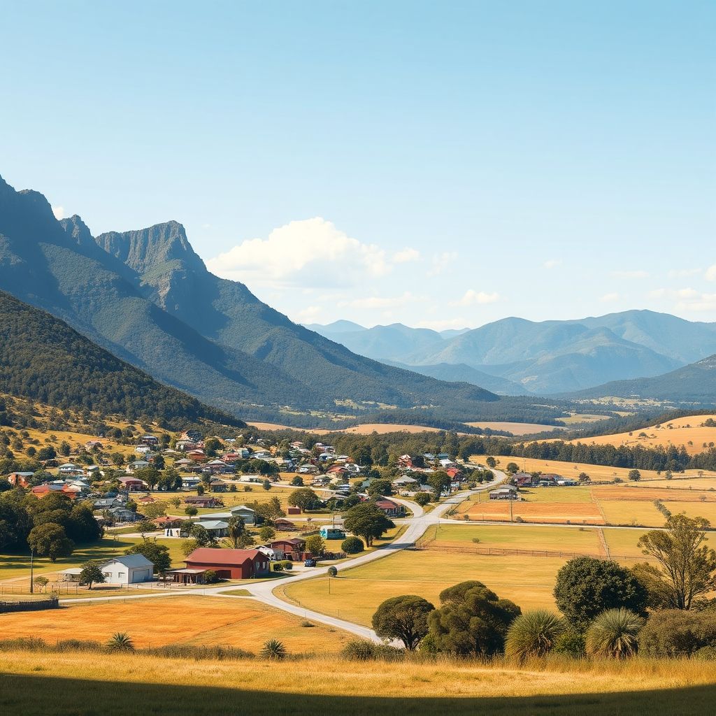 AI-generated illustration: Tiny Snowy Mountains solar project faces local opposition over rural character