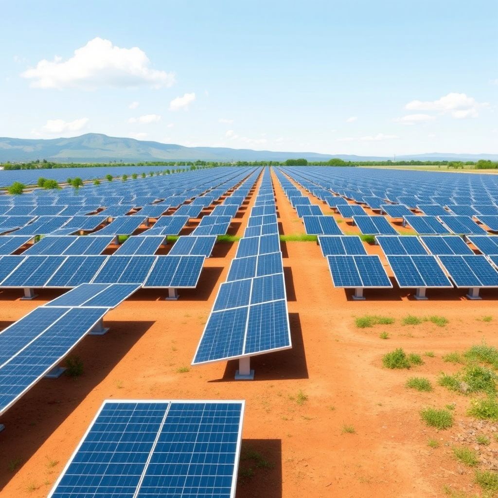 AI-generated illustration: Transrail buys 49% stake in 990 MW Maharashtra solar portfolio for ₹20 crore