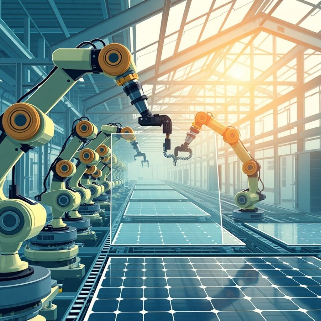 AI-generated illustration: U.S. solar module capacity crosses 100 GW, $21B invested
