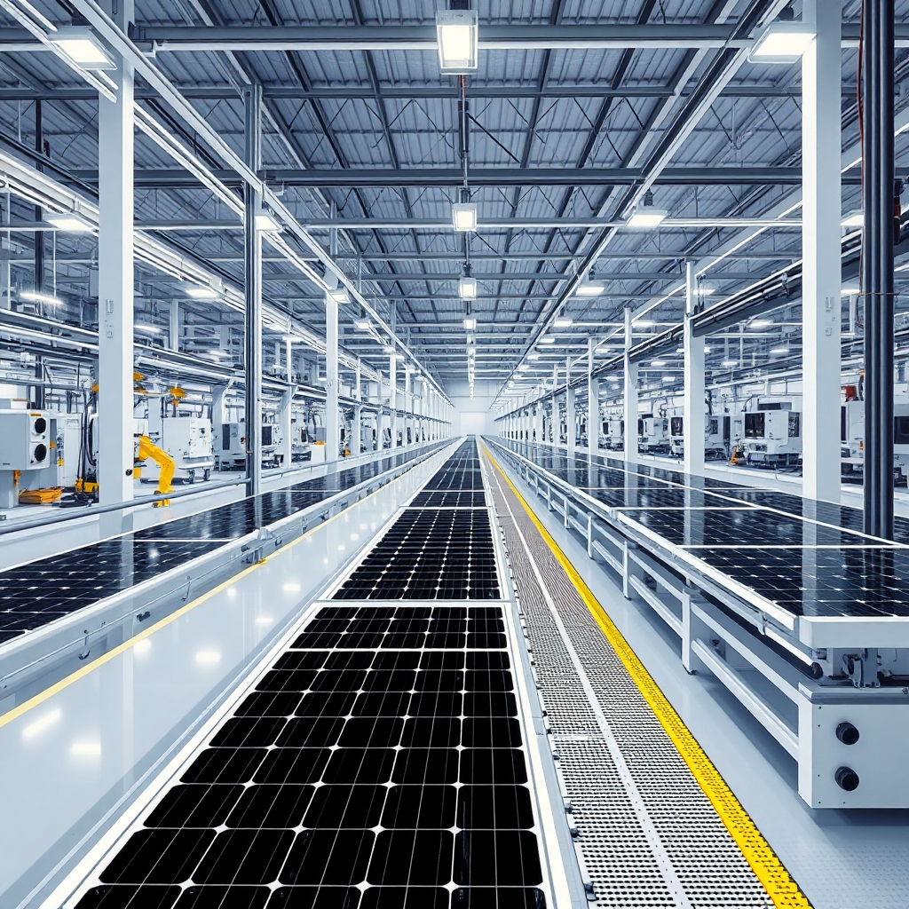 AI-generated illustration: Vikram Solar Wins 187 MW TOPCon Module Order for South India Projects