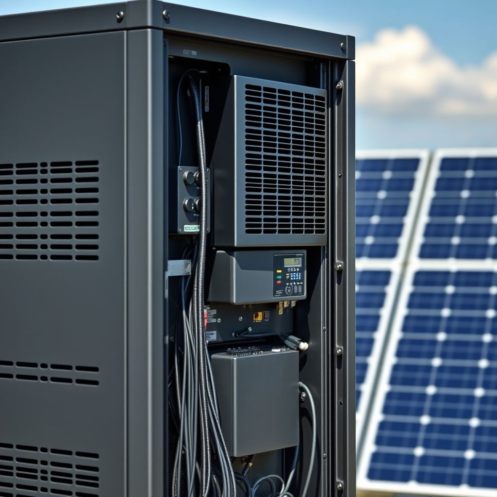 AI-generated illustration: WattPower launches 506KTL grid-forming inverter for utility-scale solar