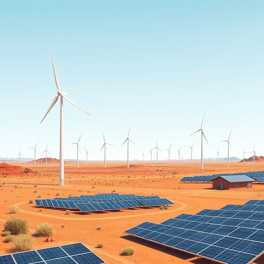 AI-generated illustration: Western Australian gold mine hits 75 per cent winter renewable share